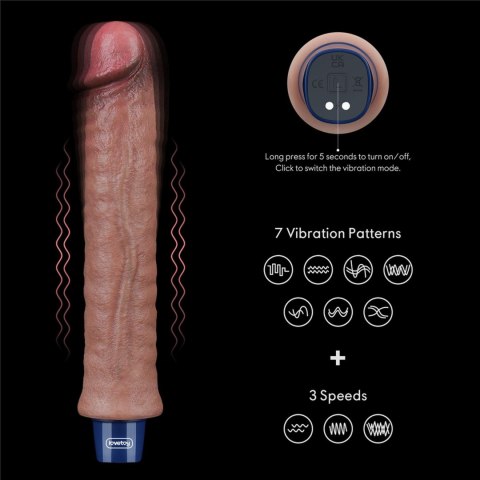 REAL SOFTEE Rechargeable Silicone Vibrating Dildo 9.5"