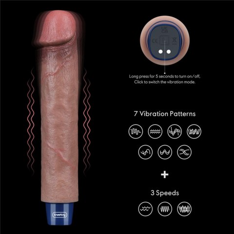REAL SOFTEE Rechargeable Silicone Vibrating Dildo 9"