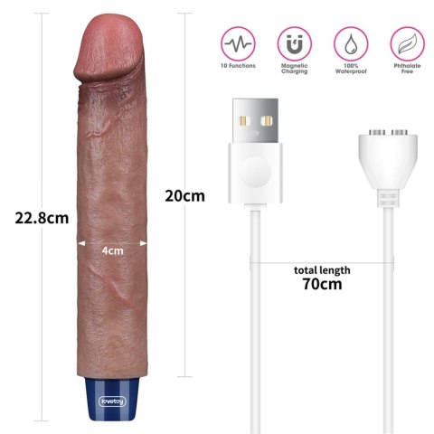 REAL SOFTEE Rechargeable Silicone Vibrating Dildo 9"