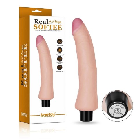 REAL SOFTEE Vibrating Dildo 9"