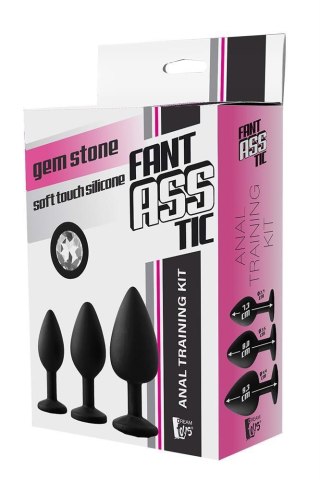 Zestaw 3 korków analnych - FANTASSTIC ANAL TRAINING KIT WHT STONE