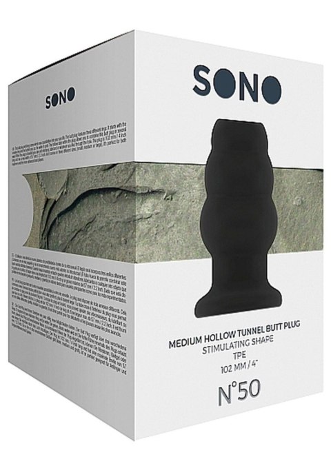No.50 - Medium Hollow Tunnel Butt Plug - 4 Inch - Black No.50 - Medium Hollow Tunnel Butt Plug - 4 Inch - Black