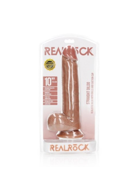 Straight Realistic Dildo Balls Suction Cup - 10""""/ 25,5 cm Straight Realistic Dildo Balls Suction Cup - 10""""/ 25,5 cm