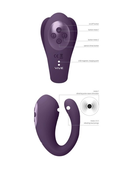 Yoko - Triple Action Vibrator Dual Prongs with Clitoral Pulse Wave Yoko - Triple Action Vibrator Dual Prongs with Clitoral Pulse Wave