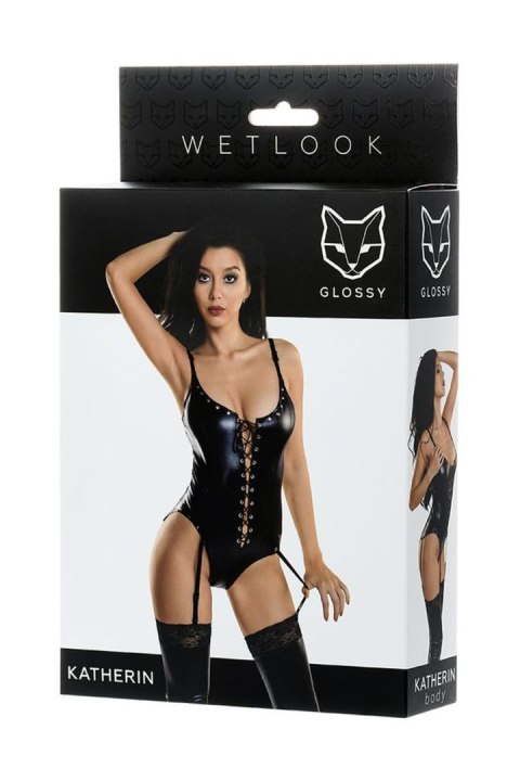 Glossy - Wetlook body KATHERIN - black M