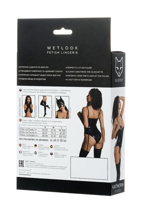 Glossy - Wetlook body KATHERIN - black M