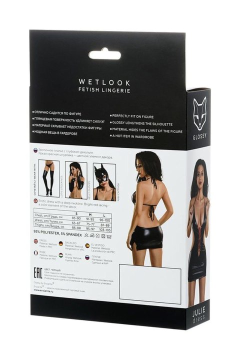 Glossy - Wetlook sukienka JULIE - black M Glossy - Wetlook sukienka JULIE - black M