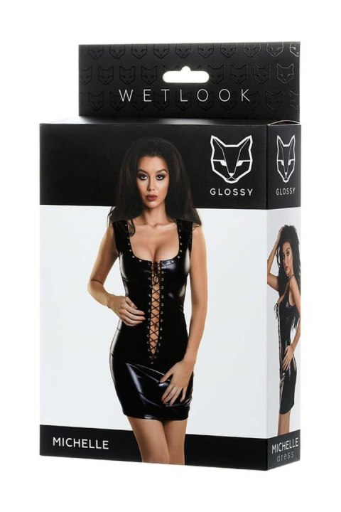 Glossy - Wetlook sukienka MICHELLE - black L Glossy - Wetlook sukienka MICHELLE - black L
