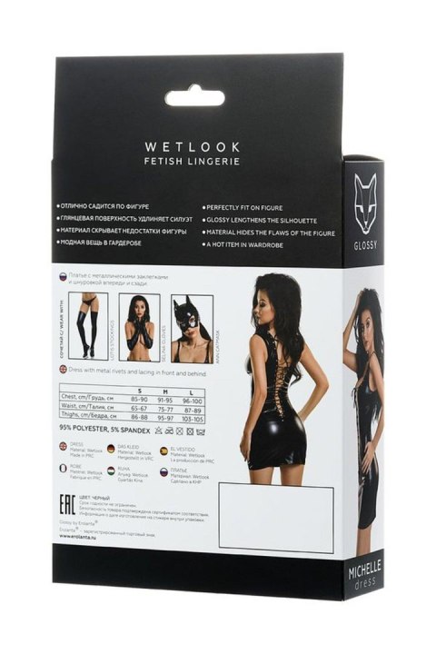 Glossy - Wetlook sukienka MICHELLE - black M Glossy - Wetlook sukienka MICHELLE - black M
