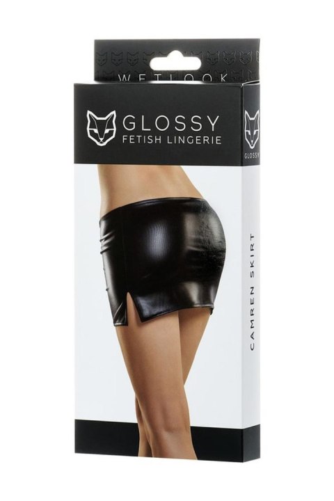 Glossy - Wetlook spódniczka CAMREN - black M