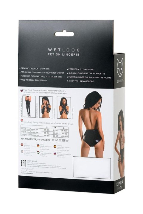 Glossy - Wetlook body KIARA - black L Glossy - Wetlook body KIARA - black L