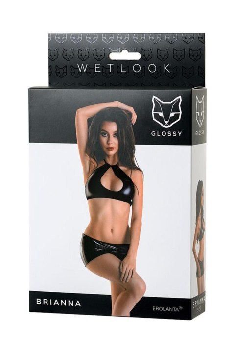 Glossy - Wetlook komplet BRIANNA - black S