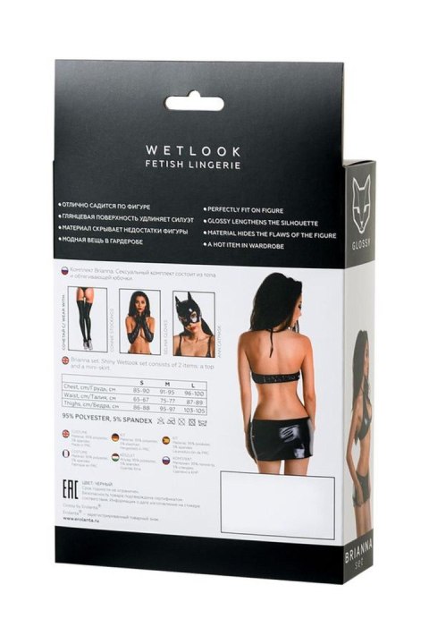 Glossy - Wetlook komplet BRIANNA - black S
