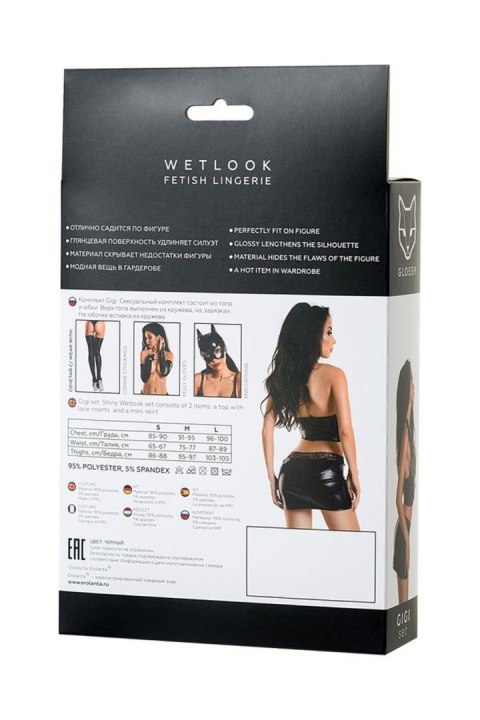 Glossy - Wetlook komplet GIGI - black S