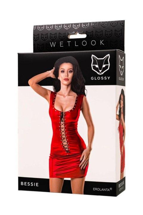 Glossy - Wetlook sukienka Bessie dress - red M Glossy - Wetlook sukienka Bessie dress - red M