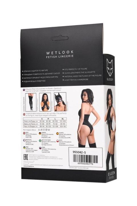 Glossy - Wetlook body Eileen - black M Glossy - Wetlook body Eileen - black M