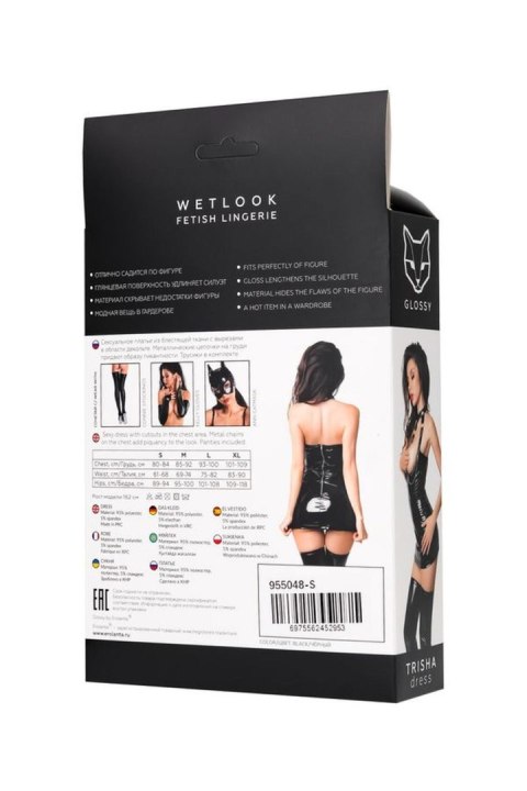 Glossy - Wetlook sukienka Trisha - black S Glossy - Wetlook sukienka Trisha - black S
