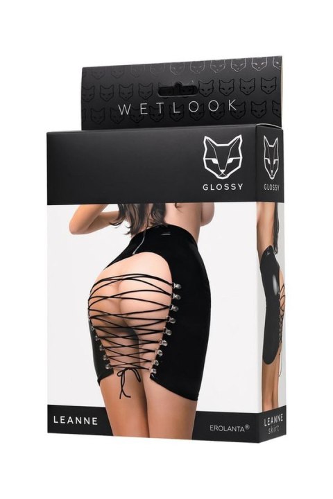 Glossy - Wetlook spódniczka Leanne - black S Glossy - Wetlook spódniczka Leanne - black S