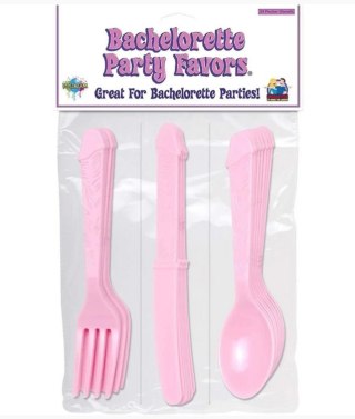 Zestaw zabawnych sztućcy - B.P. Pecker Party Utensils - Pink