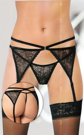 Softline - Pas do pończoch - Garterbelt 3318 - black S/M