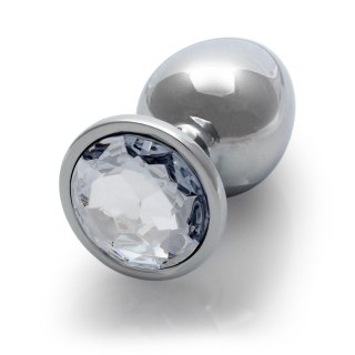 Korek analny z kryształkiem - Round Gem Butt Plug - Medium - WYPRZEDAŻ
