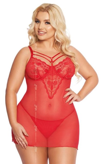 Softline - Babydoll - Aldona - red 3XL