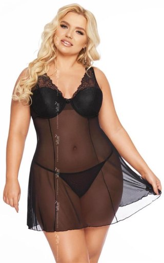 Softline - Babydoll - Berta - black 2XL