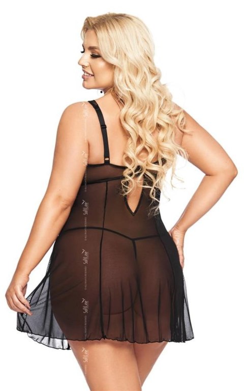 Softline - Babydoll - Berta - black 3XL