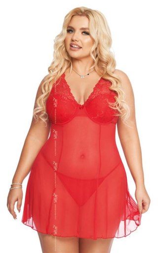 Softline - Babydoll - Berta - red 3XL