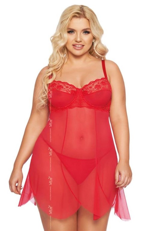 Softline - Babydoll - Carla - red 3XL