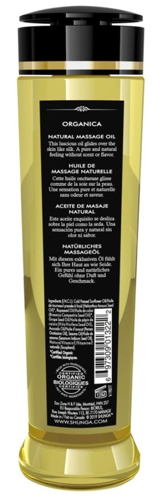 Shunga - Olejek do masażu - Organica AROMA & FRAGRANCE FREE 240 ml